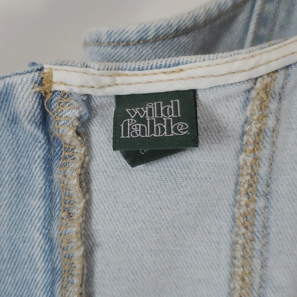 Wild Fable Women's Cropped Denim Corset Tank Top ~ Blue - Picture 13 of 16